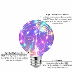 LED - RGB - E27 - 110V 220V - żarówka Edisona - design ozdobnych przewodówE27