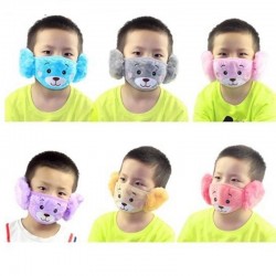 2 em 1 - orelha muffs / máscara facial para crianças - pelúcia urso