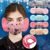 2 en 1 - masque visage / oreillettes - imprimé dentelle florale