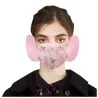 2 en 1 - masque visage / oreillettes - imprimé dentelle florale