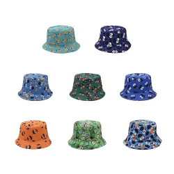 Vintage - cappello da pesca stampato - reversibile - unisex