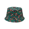 Vintage - tryckt fiskehatt - reversibel - unisex