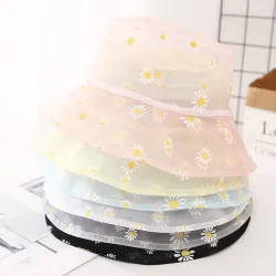 Sun cap med Daisies - hatt