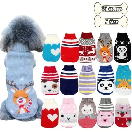 Winter sweater for dogs / cats - cartoon design