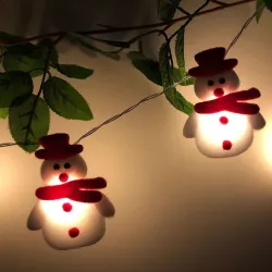 String with snowmans - LED Christmas tree decorative lights