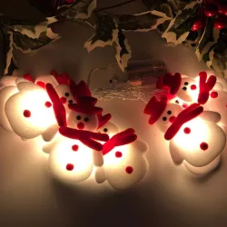 String with snowmans - LED Christmas tree decorative lights