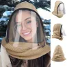Masque transparent visage complet avec foulard & fermeture éclair