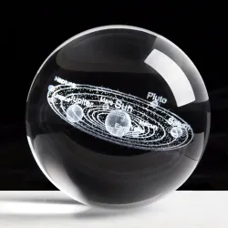 Solar figurines - 3D planets model - crystal ball - desk decoration