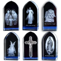 3D laser gravado cubo - Jesus - anjo - virgem Maria - estátua de cristal