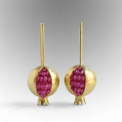 Ouro / prata romã - brincos elegantes