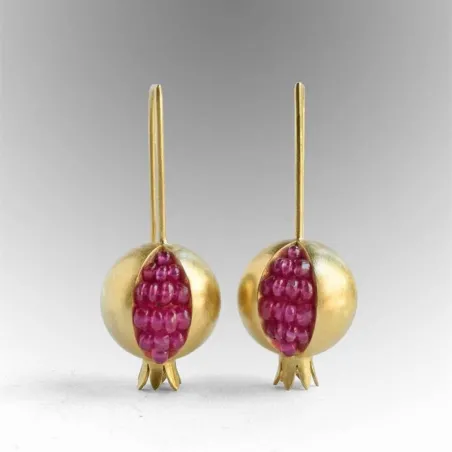Ouro / prata romã - brincos elegantes