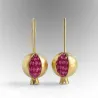 AretesOro / plata granada - pendientes elegantes