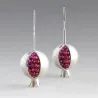 Oro / argento melograno - orecchini eleganti
