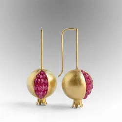 Pomegranate d'or / d'argent - boucles d'oreilles élégantes