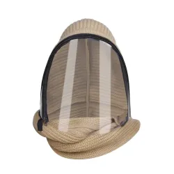 Full face transparent mask with scarf & zipper