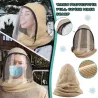 Full face transparent mask with scarf & zipper