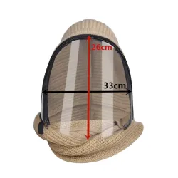 Full face transparent mask with scarf & zipper