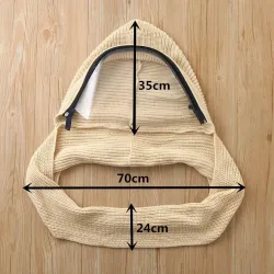 Full face transparent mask with scarf & zipper