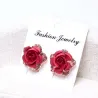Crystals & red rose - small earringsEarrings