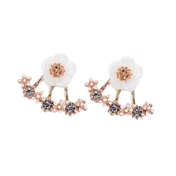 Small daisies with crystals - earrings