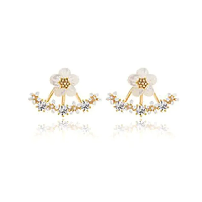 Small daisies with crystals - earrings