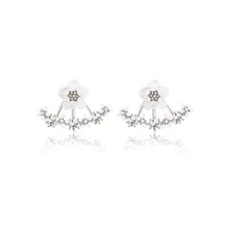 Small daisies with crystals - earrings