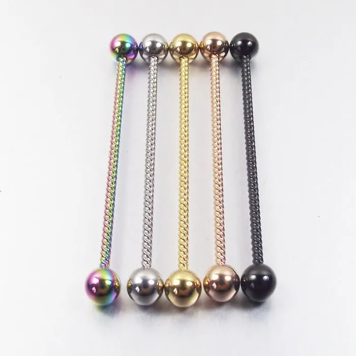Campanello industriale twistato - piercing corpo - acciaio inox - 38mm