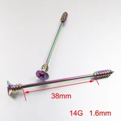 Campanello industriale twistato - piercing corpo - acciaio inox - 38mm