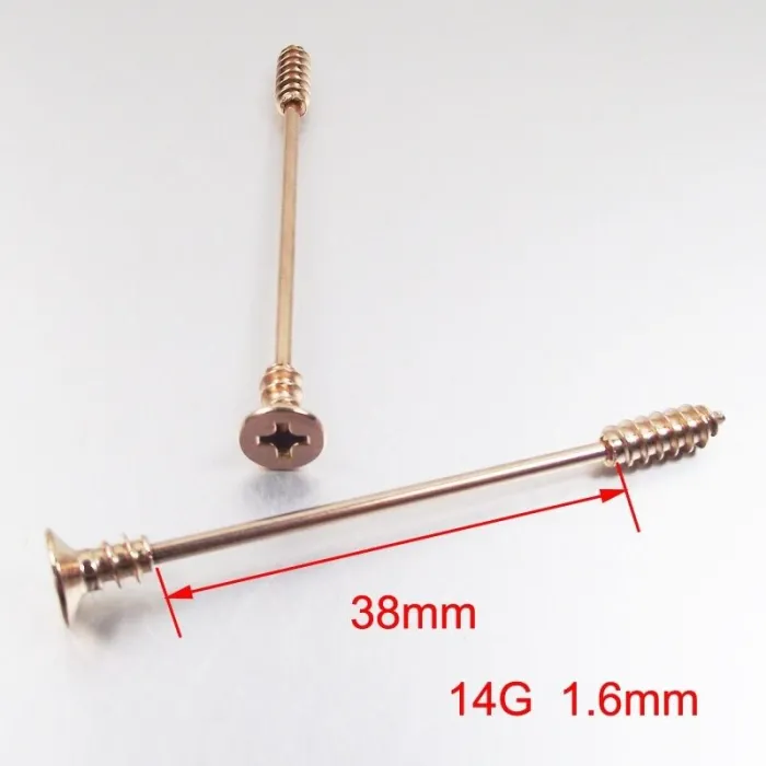 Campanello industriale twistato - piercing corpo - acciaio inox - 38mm