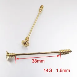 Twisted industriell barbell - kroppspiercing - rostfritt stål - 38 mm