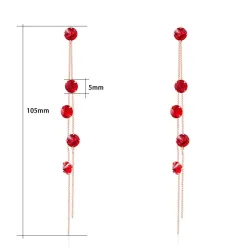 Tassels com cristais - brincos longos