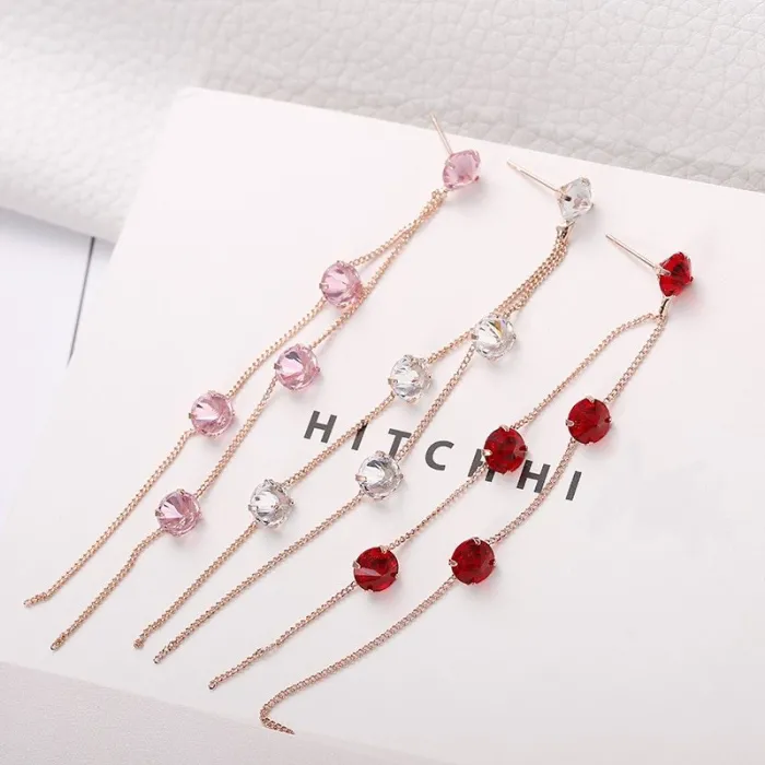 Tassels with crystals - long earrings