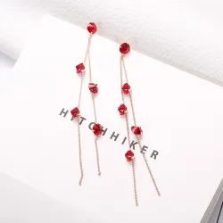 Tassels com cristais - brincos longos