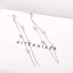 AretesTassels con cristales - pendientes largos