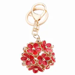 Hollow-out crystal flower - keychain