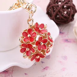 Hollow-out crystal flower - keychain