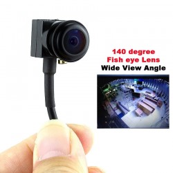 700TVL - 140 graus - ângulo largo - lente olho de peixe - câmera de segurança mini / vídeo