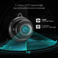 Mini caméra de sécurité WiFi CCTV - P2P - IP - IR vision nocturne - détection de mouvement - moniteur bébé