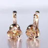 Earrings with flower & yellow crystal - rose goldEarrings