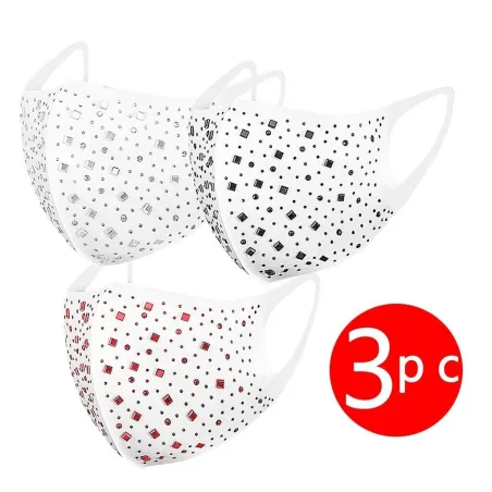 3 - 4 bitar - skyddande ansikte /mouth mask - glitter - rhinestones - återanvändbar