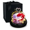 Reservierte ewige Rose - Glasbox mit Licht - Valentinstag / Hochzeitsgeschenk