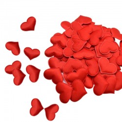 Pétalas de corações de cetim - confetti - casamentos / mesas / camas / decoração de Valentim - 100 peças - 35mm