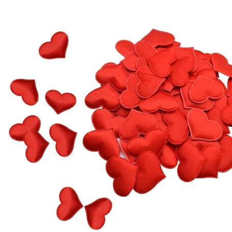 Satin coeur pétales - confetti - mariages / tables / lits / Saint Valentin - 100 pièces - 35mm