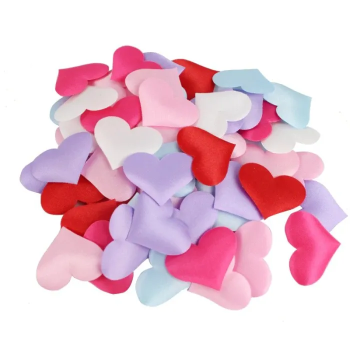Satin Herzen Blütenblätter - Konfetti - Hochzeiten / Tische / Betten / Valentine's Dekoration - 100 Stück - 35mm