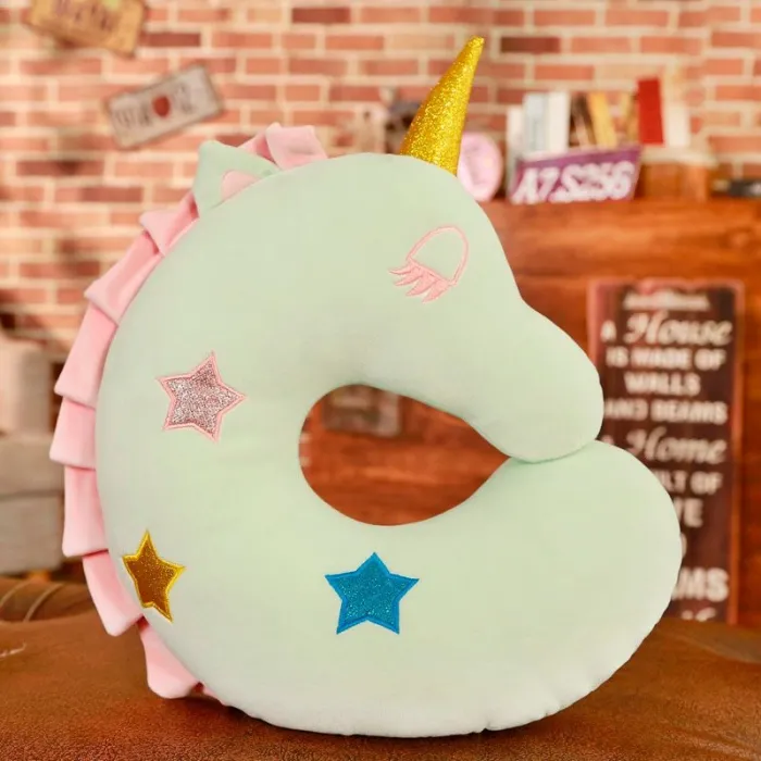 U-formad kudde - plush unicorn