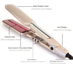 2 in 1 - ceramic hair straightener / curler - ion infrared