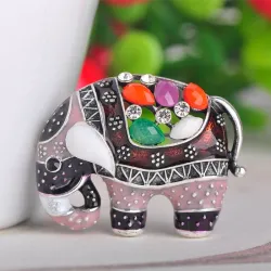 Elefante Thailandia con cristalli - spilla