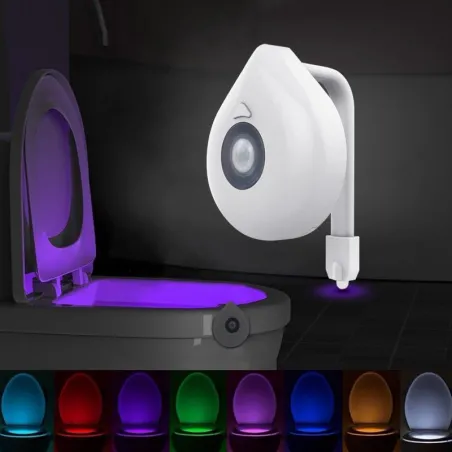 LED - toalettsitsljus - nattljus - 8 föränderliga färger