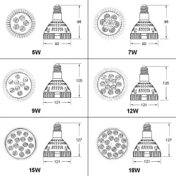 Phytolamp - Lumière de croissance LED - E27 - 5W - 7W - 9W - 12W - 15W - 18W