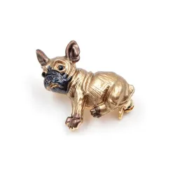 Små hund - guldpläterad brosch